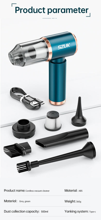 SZUK Car Vacuum Cleaner Strong Suction Wireless Portable Cleaning Machine Handheld Mini Vacuum Cleaner for Car Home and Keyboard