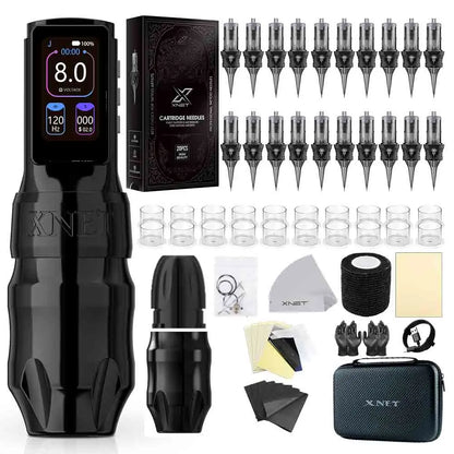 Xnet Titan Max Wireless Tattoo Machine kit 20Pcs Needles Set Coreless Motor Multi-Function Touchscreen Battery 1-12V For Tattoo