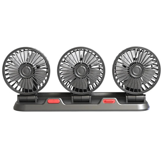 Car Fan 3 Head USB Electric Fan 360° Adjustable 2 Speed Silent Cooling Fan for Car Home Office Desk Automotive Air Circulator