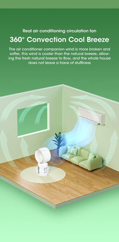 Electric Rechargeable Fan Bladeless Floor Standing Fan Cooling Child Safety Tower 3000mAh Fan Household Air Cooler 5 Gears