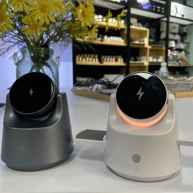 4-in-1 Wireless Charging Station With 7 RGB Colors Light 15W Fast Charging Magnetic Touch Control for iPhone 16 AirPods iWatch