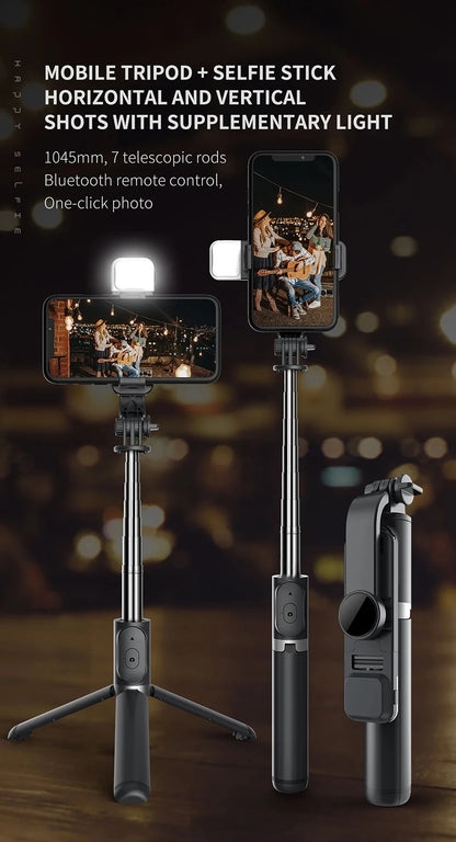 Xiaomi Selfie Stick 1045mm With Wireless Bluetooth LED Fill Light Extended Tripod With Remote Shutter For Android ios Cellphone