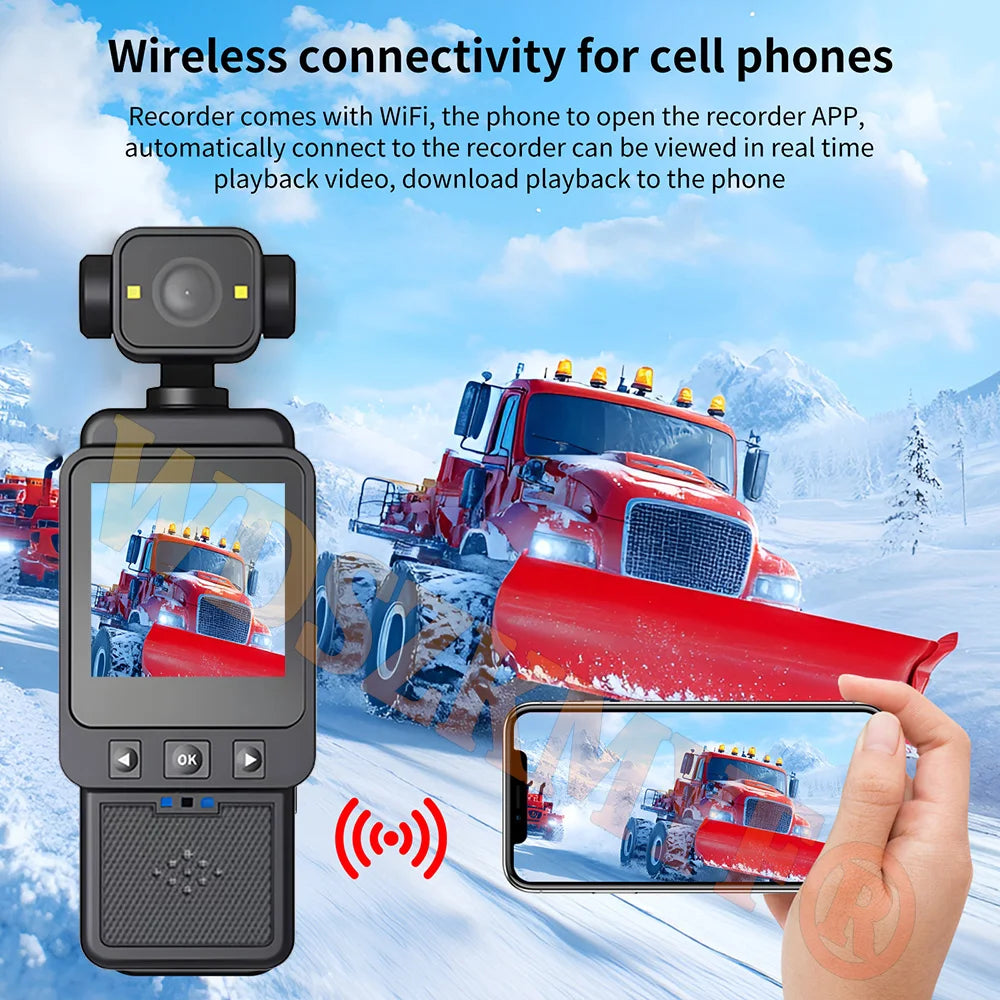 1080P Handheld Sports Pocket Camera HD Display 180° Rotatable WiFi Wireless Video Recorder Built-in Fill Light Motion Camera