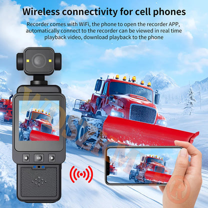 1080P Handheld Sports Pocket Camera HD Display 180° Rotatable WiFi Wireless Video Recorder Built-in Fill Light Motion Camera