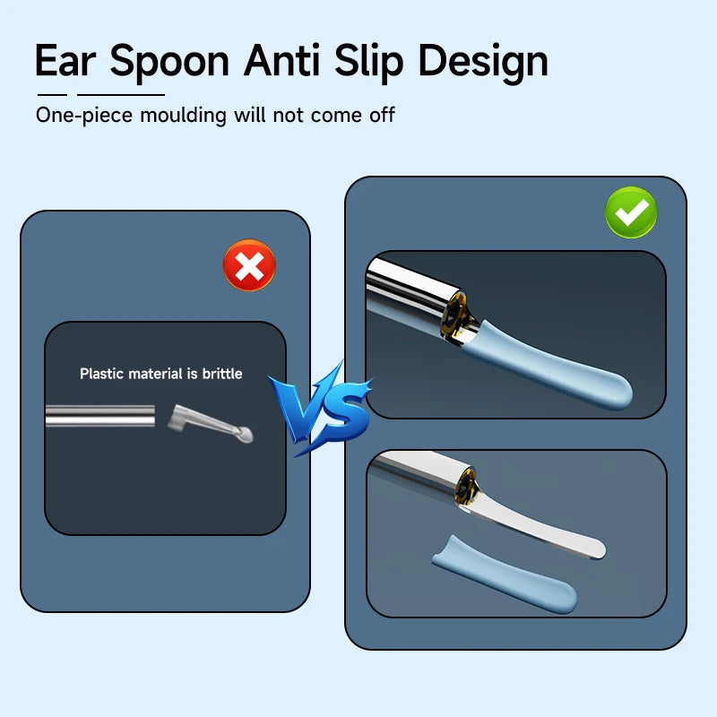Visual Ear Cleaner Camera WIFI Ear Pick Waterproof 6LEDs Ear Sticks HD1080P 4.2MM Digital Ear Wax Removal Kits Ear Spoons Case