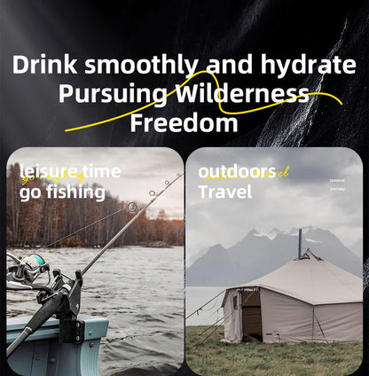 Stainless Steel Thermos Bottle with Handle Outdoor Portable Large Capacity Thermal Water Bottle ,Keep Hot and Cold for 72H