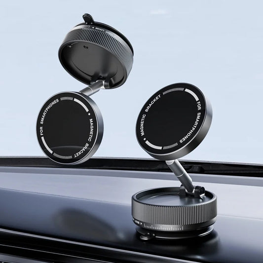 Vacuum Magnetic Car Phone Holder Foldable Suction Cup