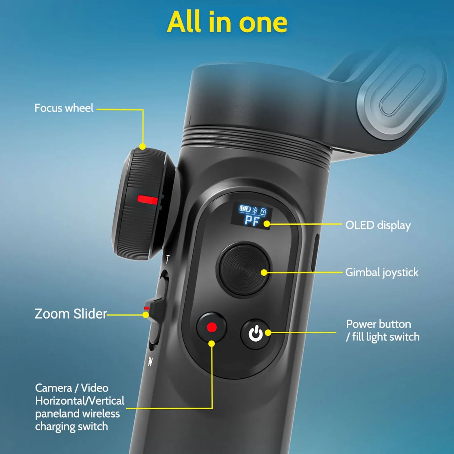 AOCHUAN Smart XPro Smartphone 3 Axis Gimbal Stabilizer For iPhone and Android Smartphone Shooting Video with Fill light Effects