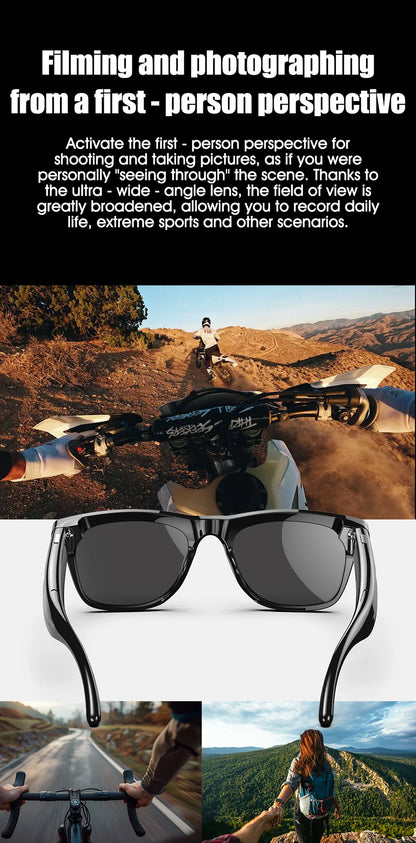 2025 Classic AI Smart Glasses 100MP Camera Waterproof Bluetooth Call Playing Music Sports Glasses Identify Pictures Use ChatGPT