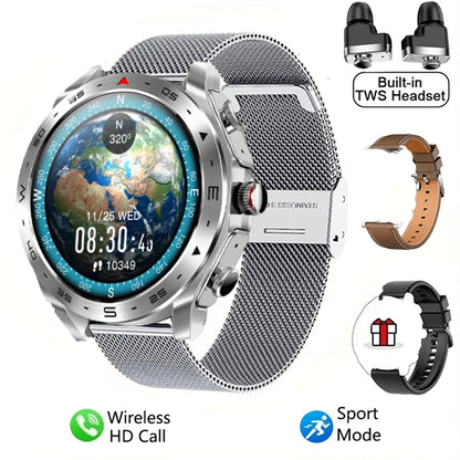 2024 TWS 2-in-1 Bluetooth Earphones  Smart Watch Bluetooth Call GPS Motion Trajectory HIFI 9D Sound Quality  Smartwatch