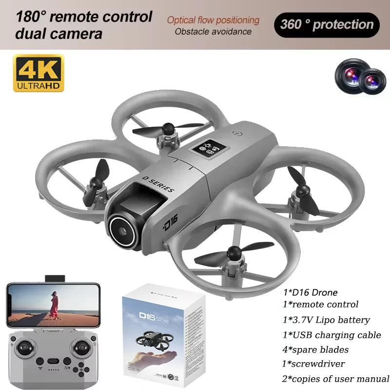 2025 NEW D16 Mini Drone 8K WIFI GPS Professional HD Aerial Photography Remote Control Aircraft HD Dual Camera Quadcopter Toy UAV