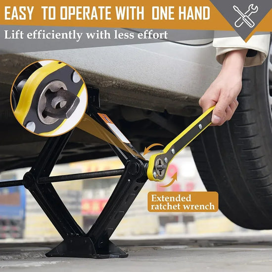 Car Wheel Hand Crank Ratchet Wrenches Garage Tire Wheel Handle Phillips Wrench Car Labor-Saving Jack Tire Repair Tool Universal