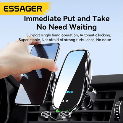 Essager Qi 15W Wireless Charger Car Phone Holder In Car Air Vent Mount For iPhone 14 13 12 X Pro Max Fast Charging