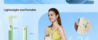 JISULIFE Portable Fan Mini Handheld Fan USB 4500mAh Recharge Hand Held Small 3 in1 Pocket Fan with Power Bank Flashlight Feature