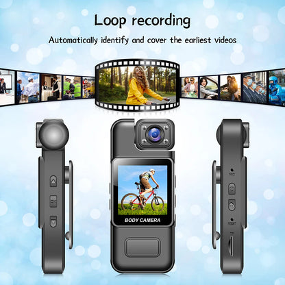 4K WiFi Ultra HD Mini Camera Portable Police Camera Infrared Night Vision Function Suitable for Police Use, Outdoor Cycling, etc