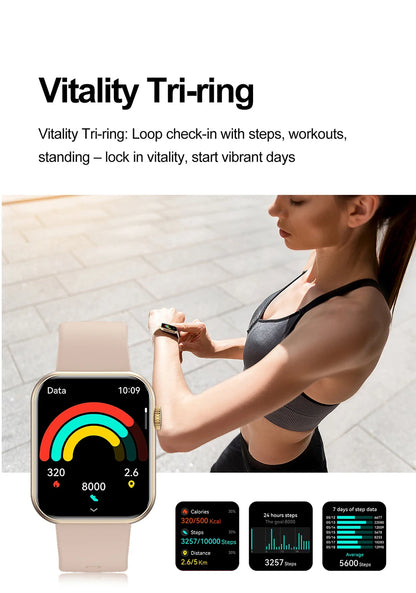 2025 New For XIAOMI Smart Watch Full Touch Screen Bluetooth Call Heart Rate Waterproof Watches Sports Bracelet Smartwatch Women