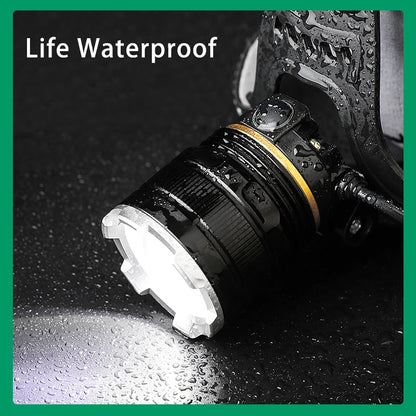 XHP90.2 Super Powerful Headlamp Rechargeable Head Flashlight High Power Head Lamp 1000Meters Headlight 2*18650 Fishing Lantern