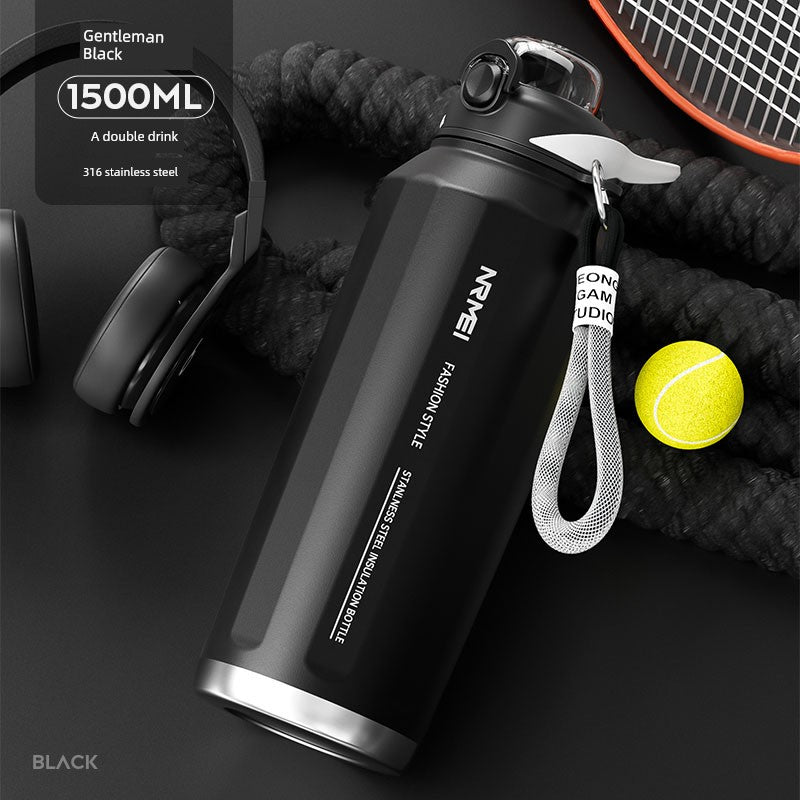 Japanese Style New Vacuum Cup Large Capacity Cold Cup SUS316 Stainless Steel Outdoor Sports  Water Cup Portable Student