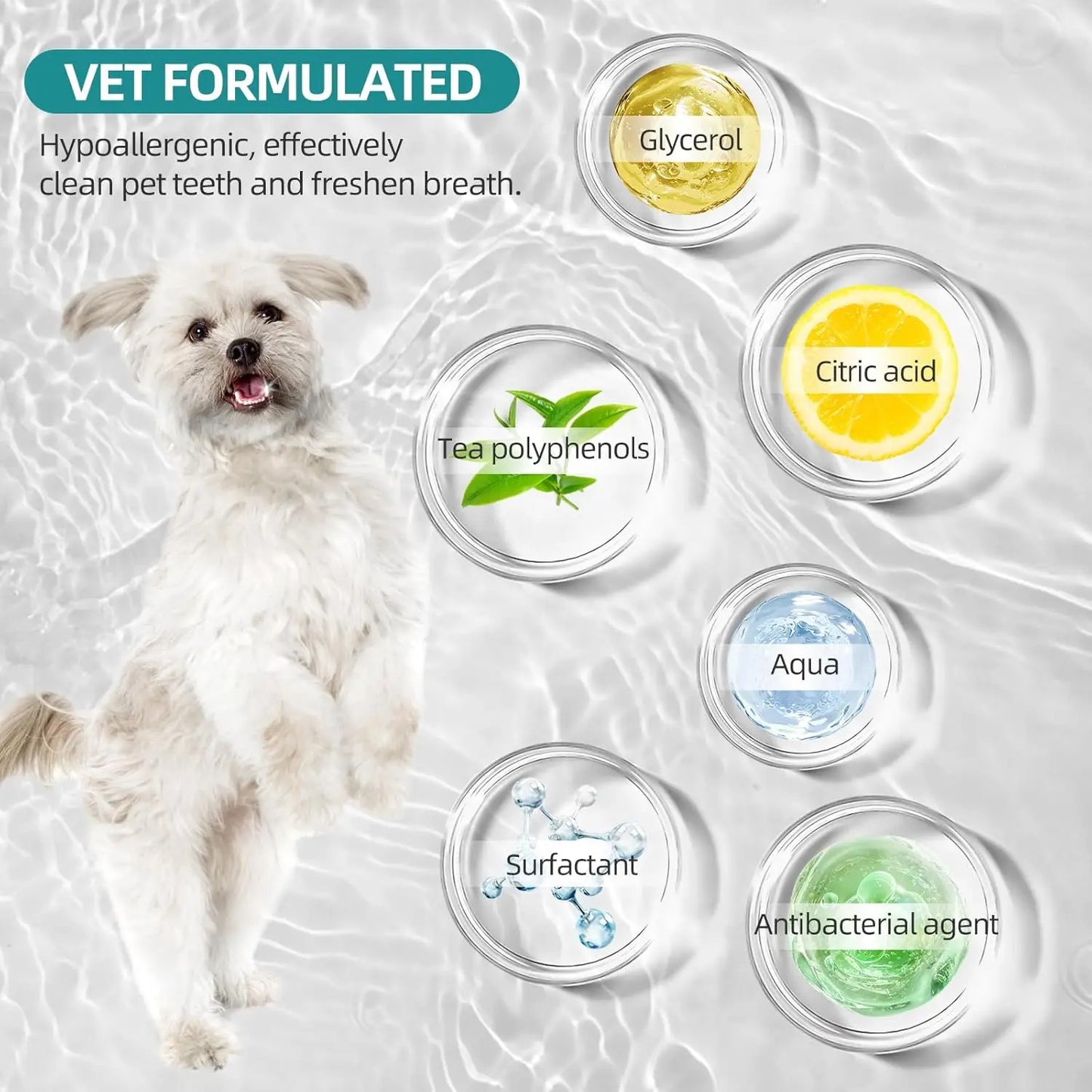 Dogs & CatsTeeth Cleaning Wipes, Pet Dental Finger Wipes for  Disposable Gentle Teeth Cleaning Pads Tooth Bad Breath Remove Plaque