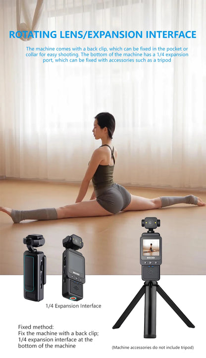 1080P Handheld Sports Pocket Camera HD Display 180° Rotatable WiFi Wireless Video Recorder Built-in Fill Light Motion Camera