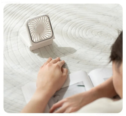 Portable Folding Electric Fan 3-in-1 Mini Handheld Cooling Fan Handheld with Power Bank Makeup Mirror Student Small Fan Outdoor