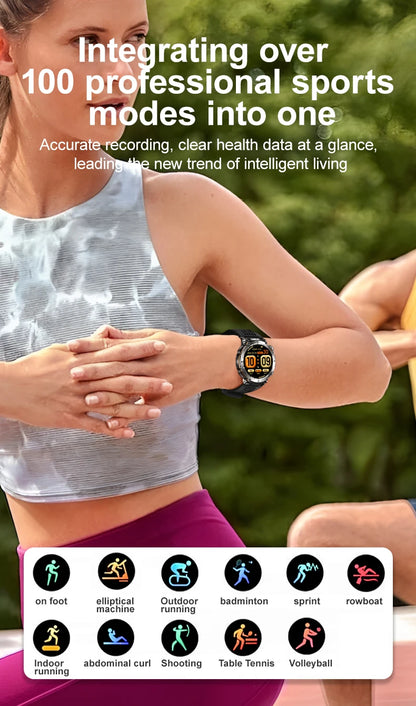 Smart Watch HT30 Bluetooth Call Men Outdoor Sports Fitness Compass Heart Rate Health Monitoring 600mAh Large Battery Smartwatch