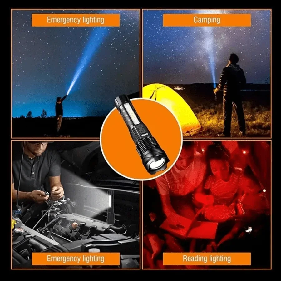 Strong Light Flashlight Charging, Long Endurance, Outdoor Multifunctional Long-range Illumination, Flashlight with Work Light