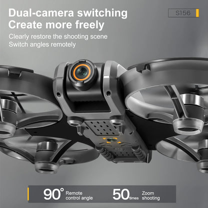 2025 S156 Mini Drone 8K HD Aerial Photography Dual-Camera Dron With Screen Omnidirectional Brushless Motor Drone RC