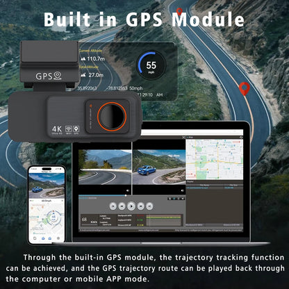 4K Dash Cam WIFI GPS Car DVR 2.5K Rear Camera Video Drive Recorder Dashcam Register Mini Black Box 24H Monitoring Night Vision