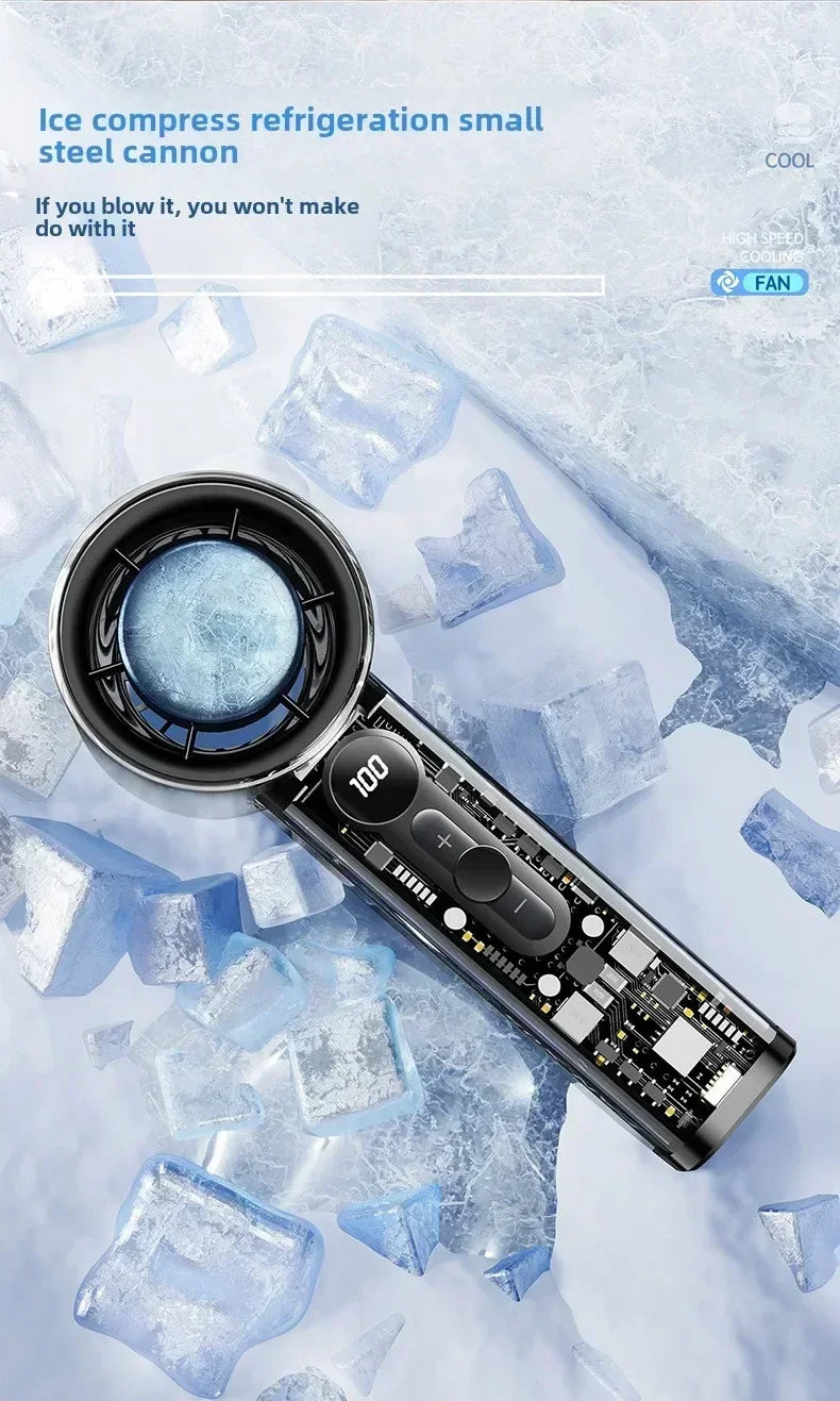 2025 Portable Handheld Fan - 100-Speed Turbo Cooling, 3000mAh Rechargeable, High Wind Outdoor Mini Fan with Adjustable Airflow