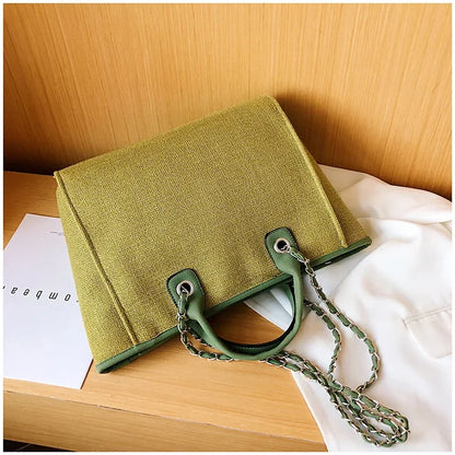 Fashion Make Up Designer Big Women's New Korean Fashion Casual Large Capacity Shoulder Crossbody Chain Tote Bag