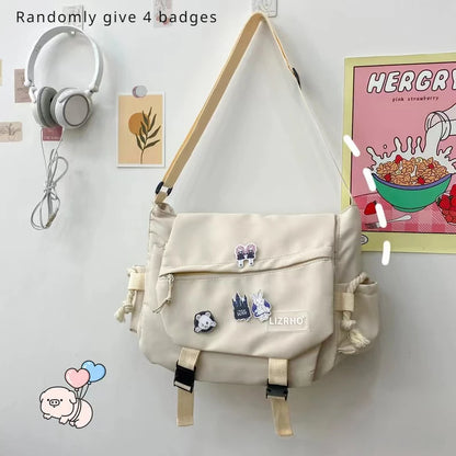 Women's Nylon Handheld One Shoulder Versatile Large Capacity Crossbody Bag Retro Work Travel