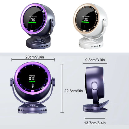 4000 mAh Desktop Circulating Fan Rechargeable Table Fan with Remote Control Office Wall Mounted Fan Electric Desktop Clip Fan