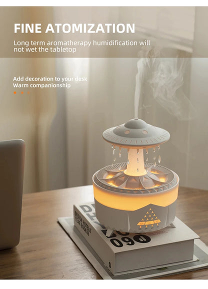 Rain Cloud Night Light Humidifier With Raining Water Drop Sound And 7 Color Led Light Essential Oil Diffuser Aromatherapy