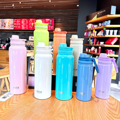 Tyeso Thermos Bottle Car Insulated Flask Water Tumbler for Outdoor Sports Travel Vacuum Flasks Stainless Steel Thermal Cup