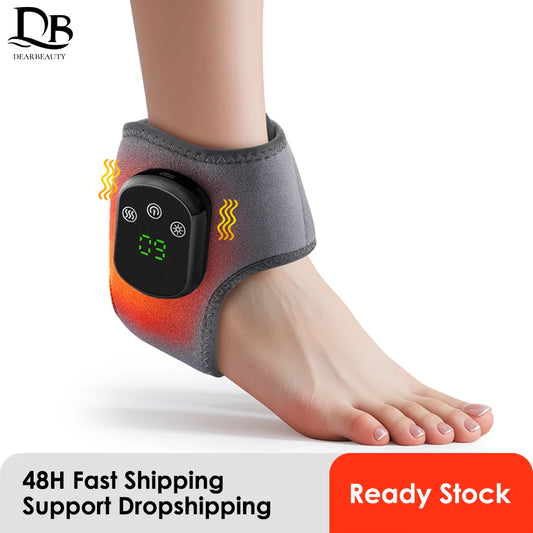 Electric Foot Ankle Massager with Heat & Vibration Ankle Heating Pad for Achilles Tendonitis Plantar Fasciitis Wrist Massager