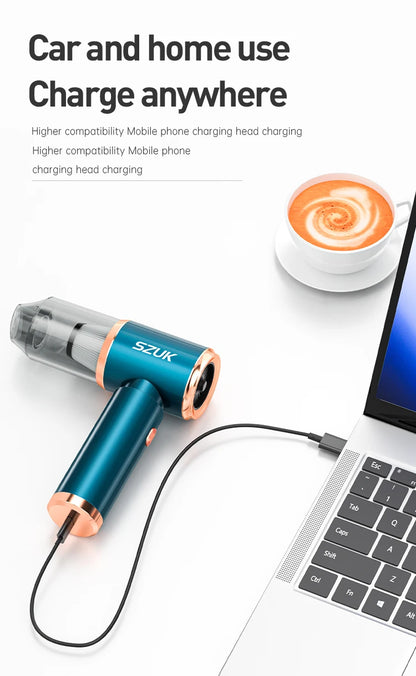 SZUK Car Vacuum Cleaner Strong Suction Wireless Portable Cleaning Machine Handheld Mini Vacuum Cleaner for Car Home and Keyboard