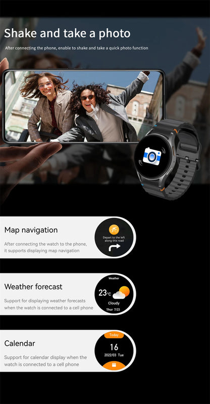 Watch 7 Upgrade GPS Smart Watch Men Women AMOLED HD Screen Compass Heart Rate Fitness Sport Waterproof Bluetooth Call Smartwatch