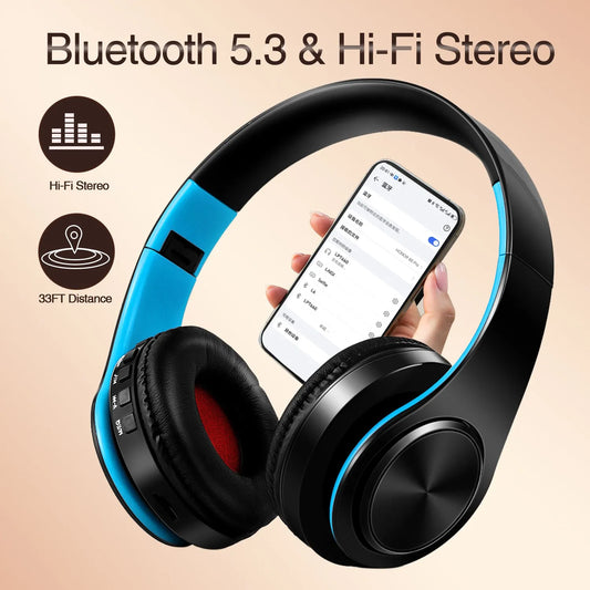 2025 New Bluetooth Wireless Stereo Headphones Earphone Headset with FM TF Card Slot And Built-in MIC for MP3 PC iPod Cell Phone