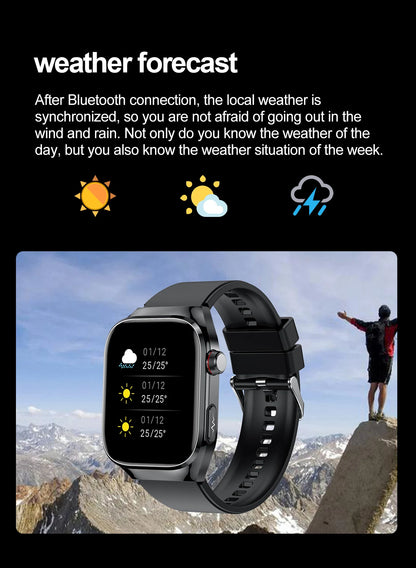 2025 New Three Highs Blood Pressure Smartwatch ECG Uric Acid Heart Rate Clock Body Analysis Health Monitoring Watches