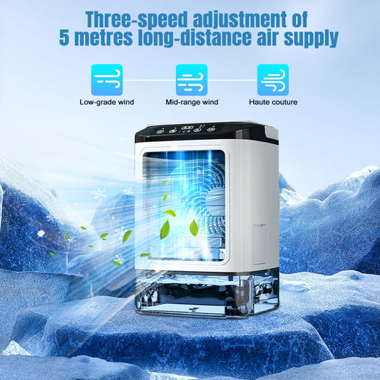 Air Cooler Portable Spray Air Conditioner Fan 3 Speeds Rechargeable USB Ultrasonic Double Atomization Desk Air Cooler For Office