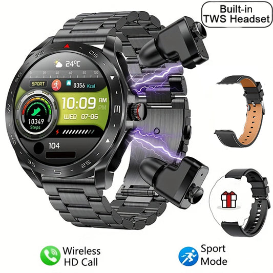 2024 TWS 2-in-1 Bluetooth Earphones  Smart Watch Bluetooth Call GPS Motion Trajectory HIFI 9D Sound Quality  Smartwatch