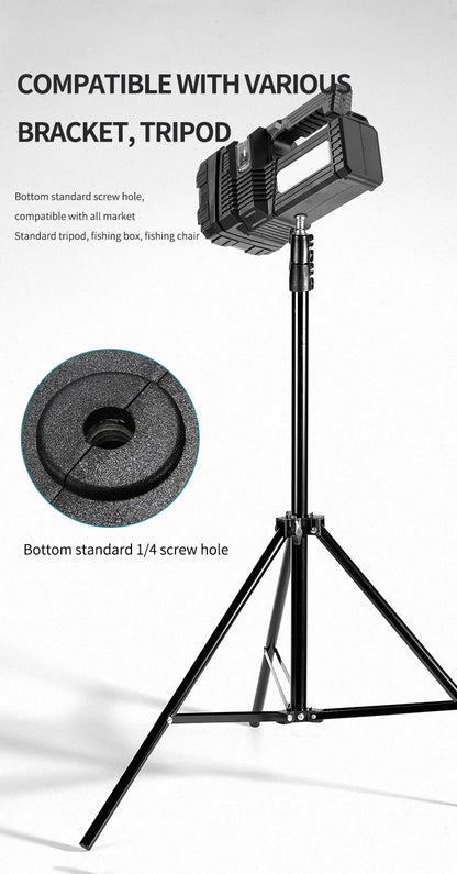 High Power Hand Lamp Solar Energy USB Rechargeable LED Flashlight Outdoor Camping Floodlight Emergency Power Torch Warning Light