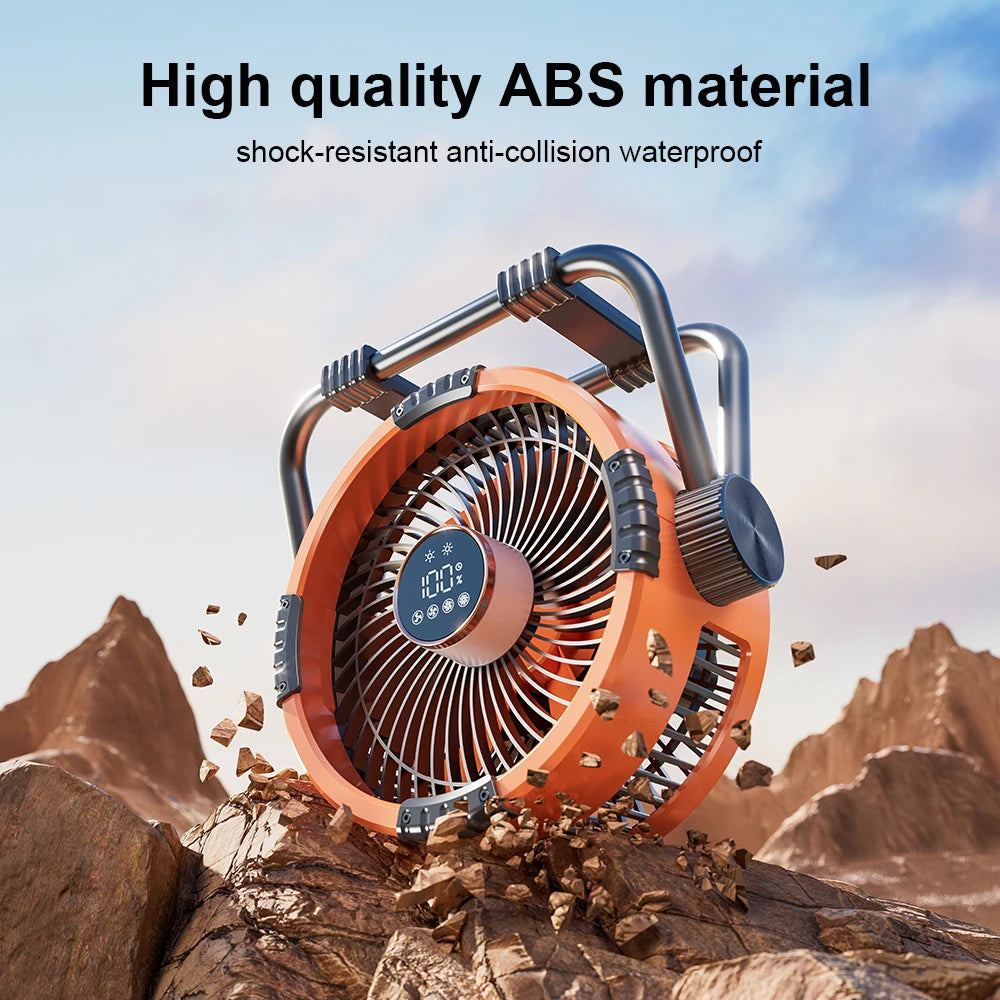 20000mAh Camping Fan Rechargeable Portable Outdoor Camping Ceiling Fan Wireless Tent Fan with Hook and Light Air Circulators