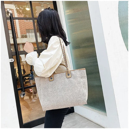 Fashion Make Up Designer Big Women's New Korean Fashion Casual Large Capacity Shoulder Crossbody Chain Tote Bag