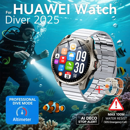 2025 New Premium GPS Smart Watches Outdoor Altimeter Barometer AMOLED Screen Built-in GPS Compass Military Sports Smartwatch Men