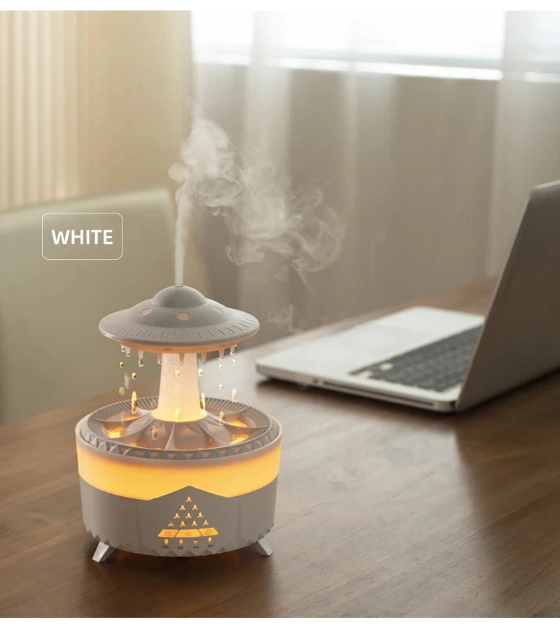 Rain Cloud Night Light Humidifier With Raining Water Drop Sound And 7 Color Led Light Essential Oil Diffuser Aromatherapy