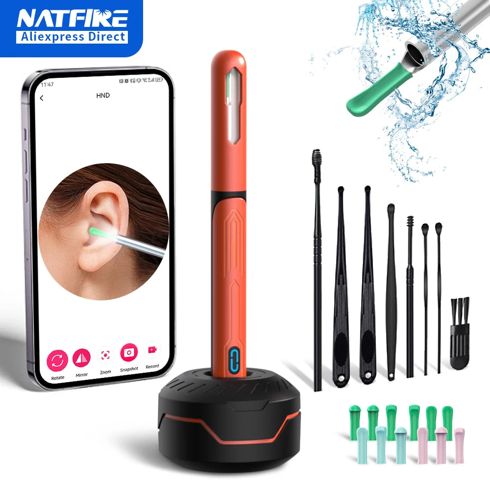 Ear Cleaner with Camera Set Ear Sticks Otoscope USB C Charging Endoscope Wax Removal Tool Earpick MIni Camera Ear Cleaning Set