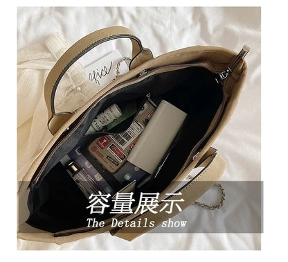 Fashion Make Up Designer Big Women's New Korean Fashion Casual Large Capacity Shoulder Crossbody Chain Tote Bag