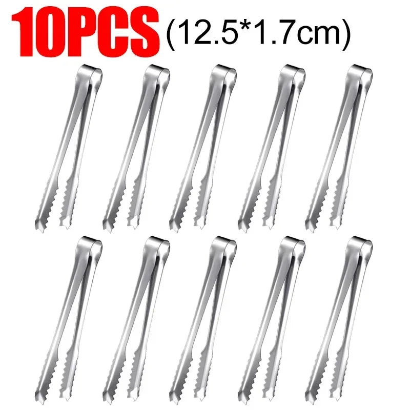 Ice Tongs Stainless Steel Bread Cake Clamps Salad Coffee Sugar Cubes Clips for Restaurant Bar Party Serving Tongs Kitchen Tools